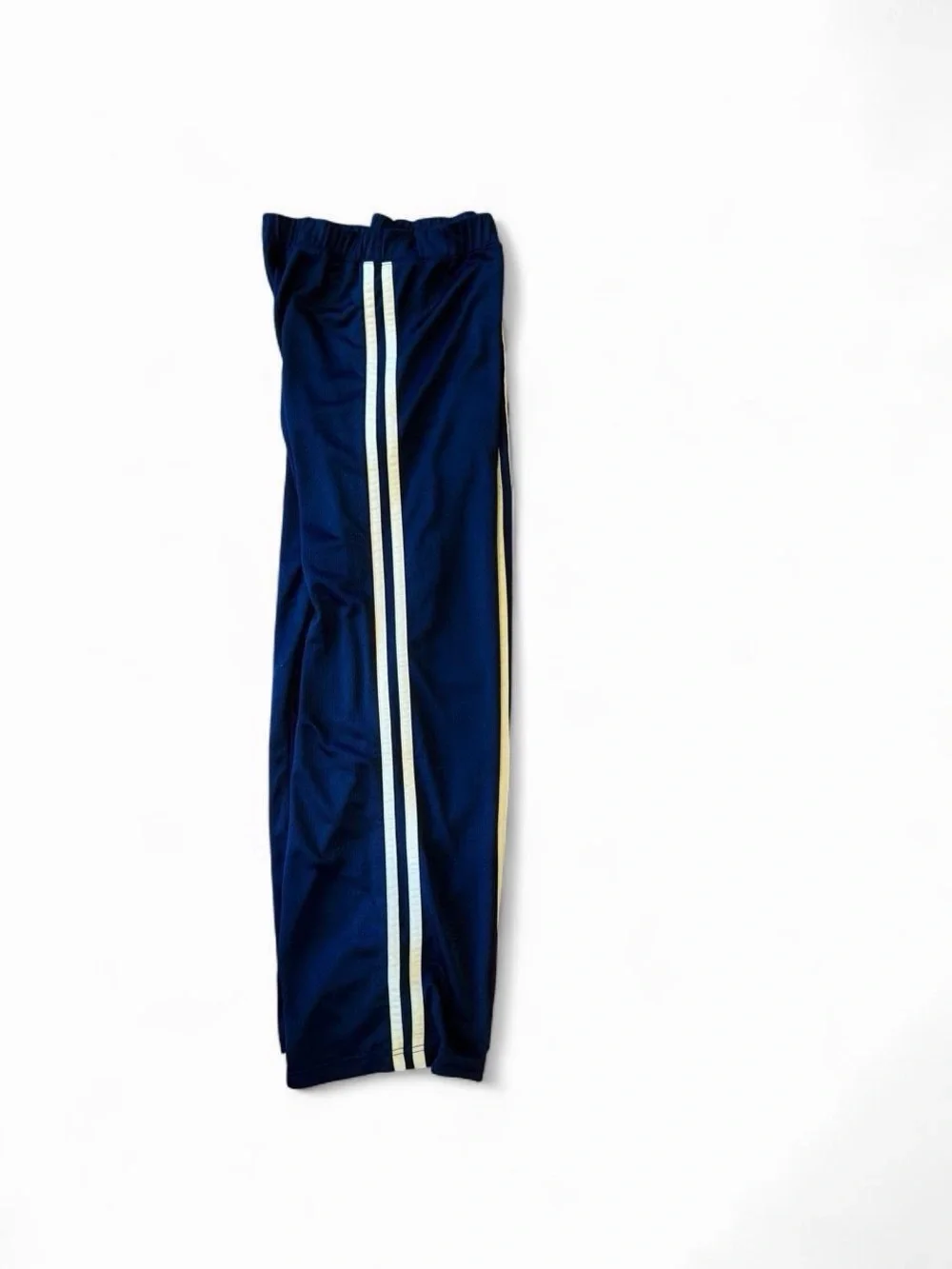 Nike Navy Blue Athletic Track Pants with yellow Side Stripe
